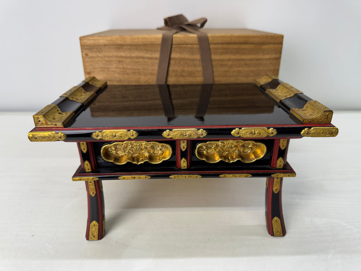 Y11040 Buddhist Altar Equipment Sutra desk table box Wasanjoku Japan antique