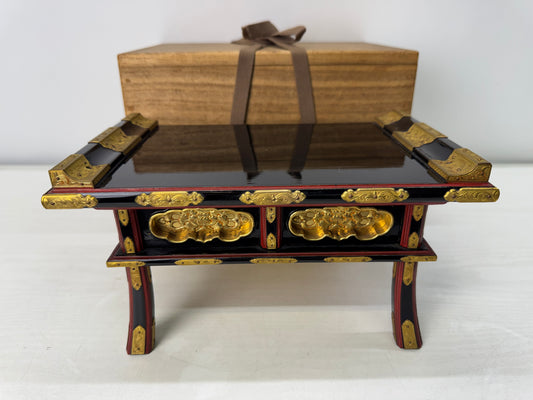Y11040 Buddhist Altar Equipment Sutra desk table box Wasanjoku Japan antique