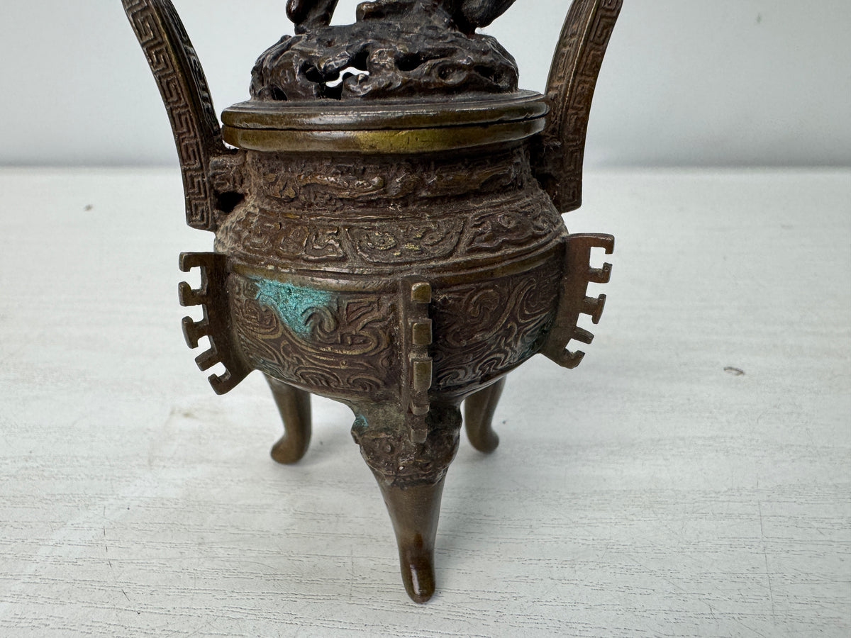 Y11041 Buddhist Altar Equipment 3 implements worship copper box Japan antique