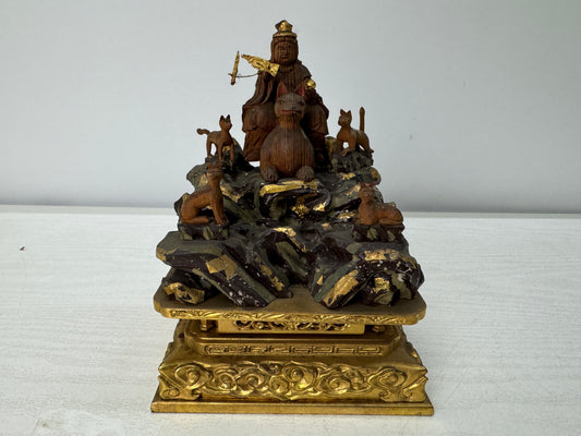 Y11042 STATUE wood carving Dakiniten large figure Japan antique Buddhist art