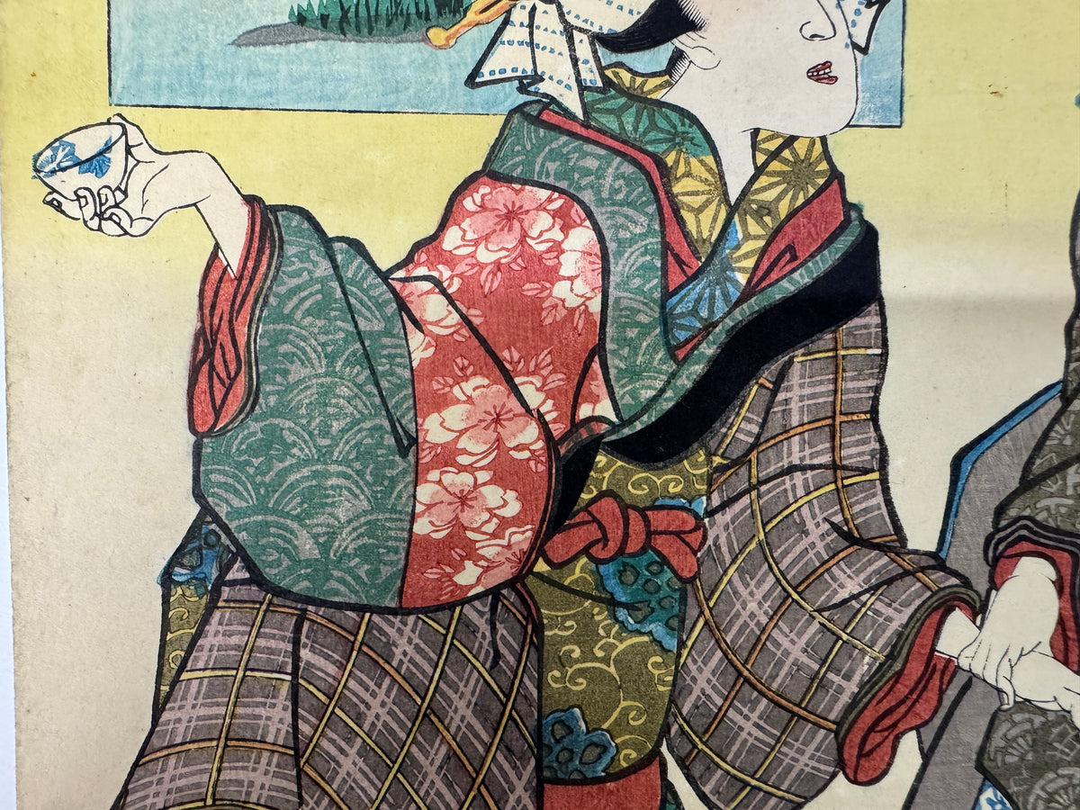 Y11045 WOODBLOCK PRINT Toyokuni Beautiful woman 1 piece Japan antique Ukiyoe