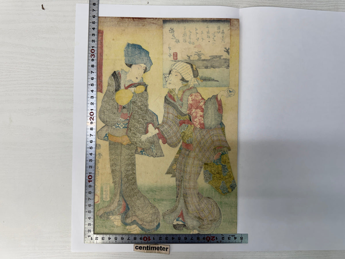 Y11045 WOODBLOCK PRINT Toyokuni Beautiful woman 1 piece Japan antique Ukiyoe