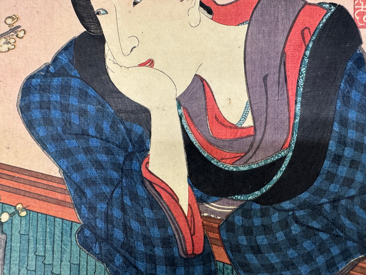 Y11051 WOODBLOCK PRINT Kuniyoshi Sankai Aizu Zue 1 piece Japan antique Ukiyoe