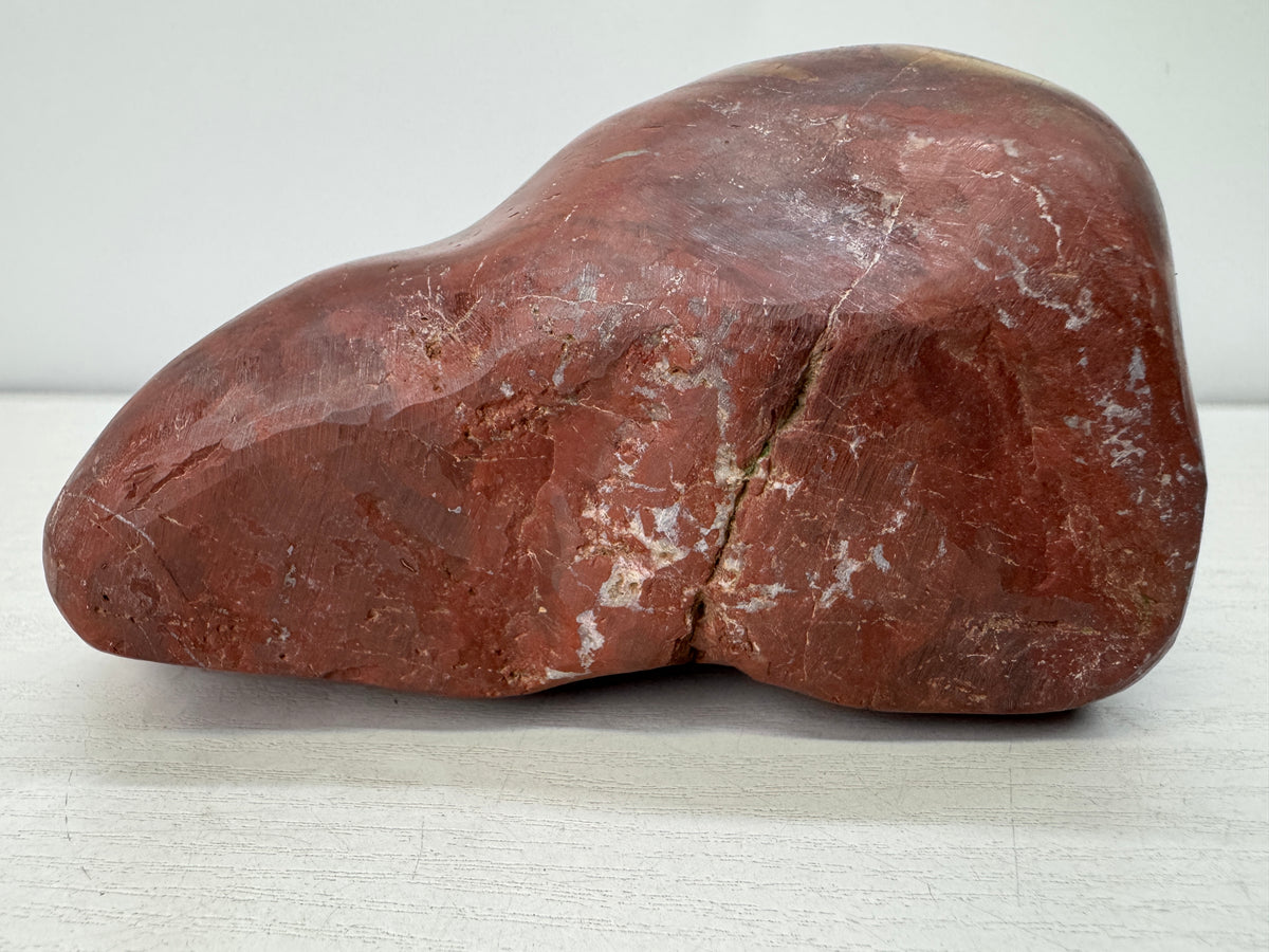 Y11056 OKIMONO Red Viewing stone wooden stand Suiseki Japan antique interior