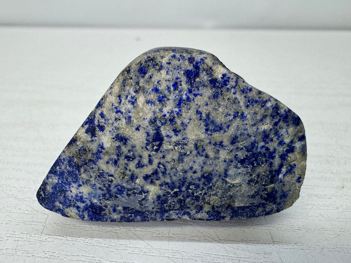 Y11061 OKIMONO Lapis Lazuli raw stone wooden stand Gemstone Japan antique decor