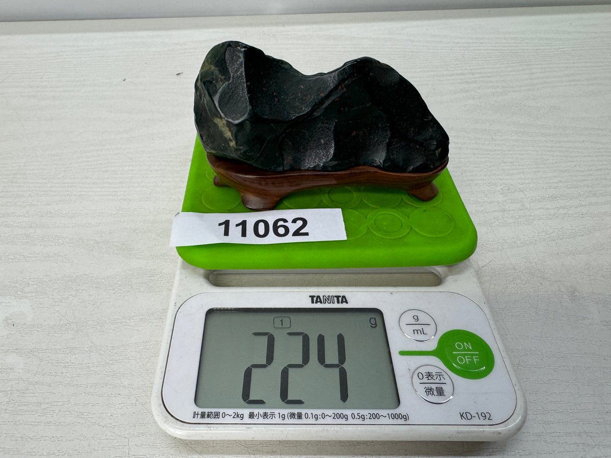 Y11062 OKIMONO Suiseki Viewing stone wooden stand Japan antique interior decor