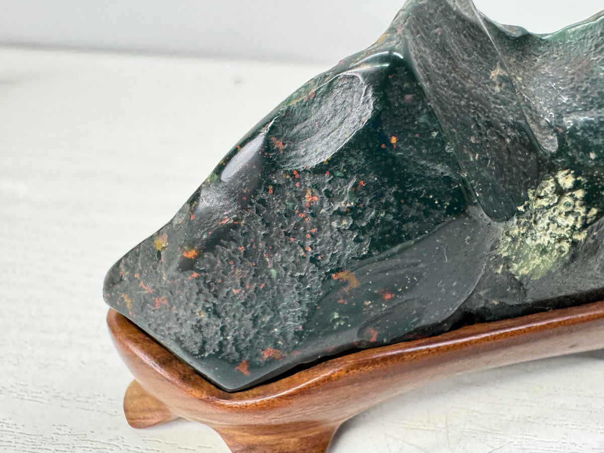Y11062 OKIMONO Suiseki Viewing stone wooden stand Japan antique interior decor