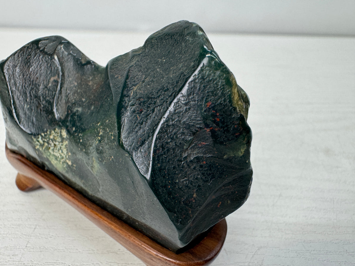 Y11062 OKIMONO Suiseki Viewing stone wooden stand Japan antique interior decor
