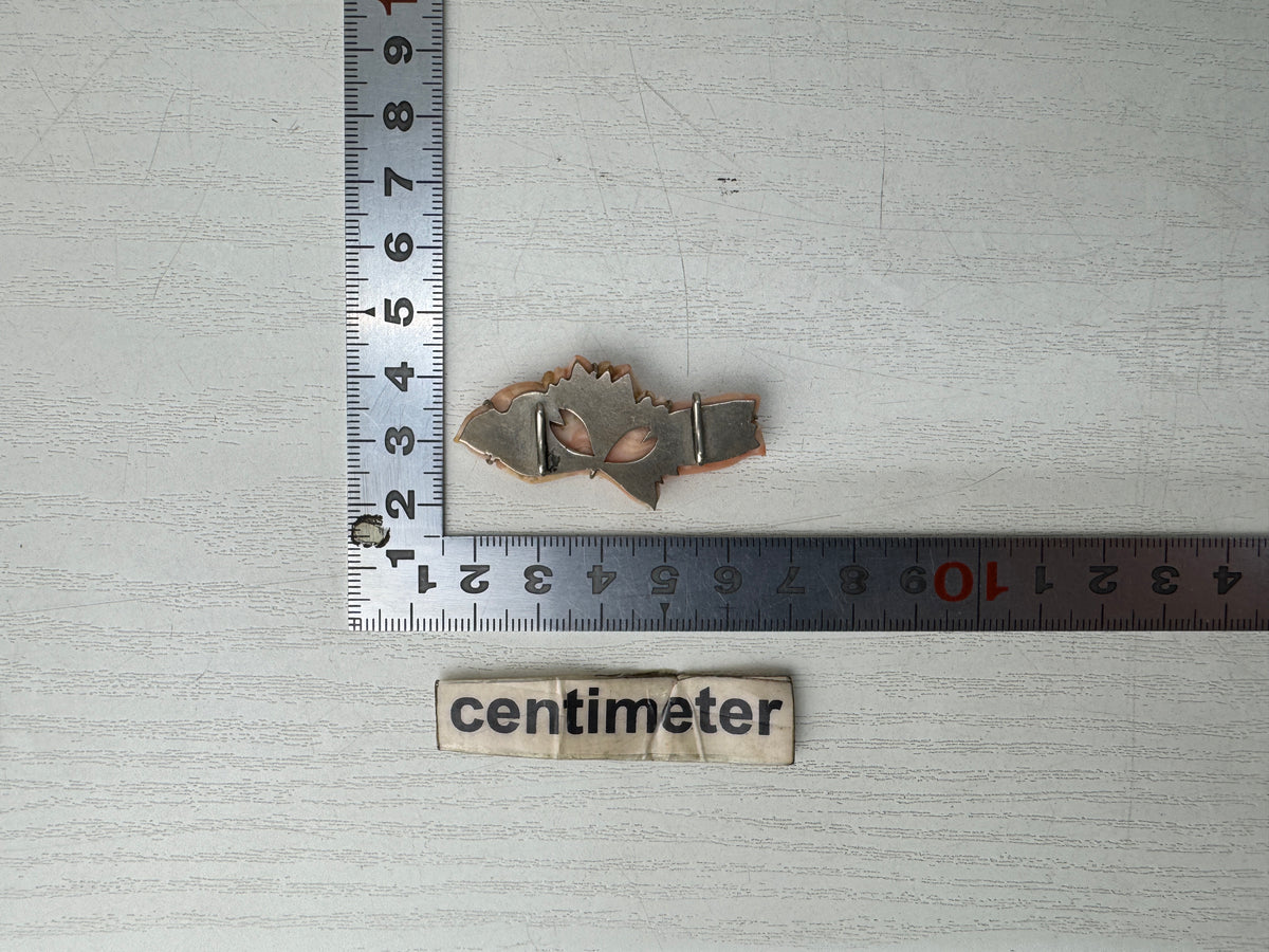 Y11064 OBIDOME Genuine Coral Sash clip brooch Japan antique kimono accessory