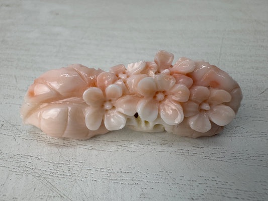 Y11065 OBIDOME Genuine Coral Sash clip brooch Japan antique kimono accessory