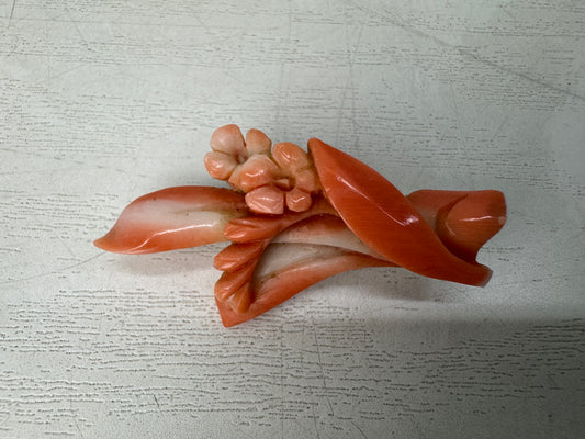 Y11068 BROOCH Genuine Coral decorative pin badge Japan antique accessory fashion