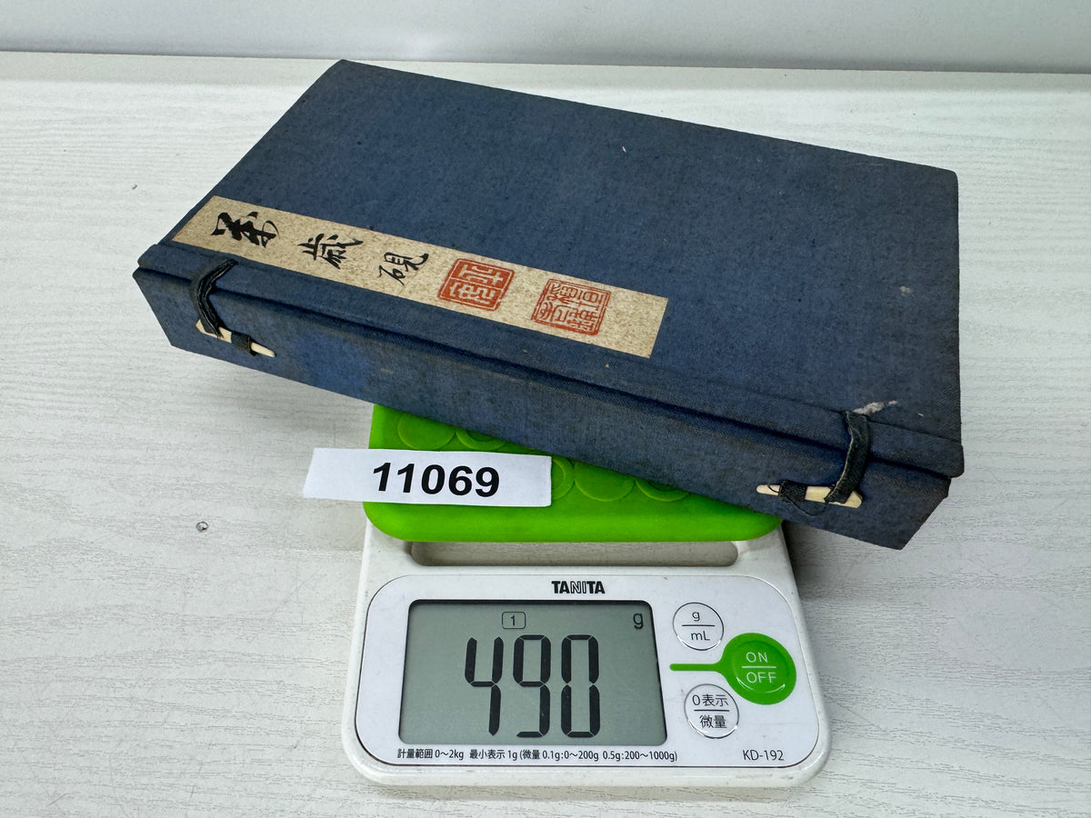Y11069 BOX Makie Suzuri inkstone case set signed box Stationery Japan antique