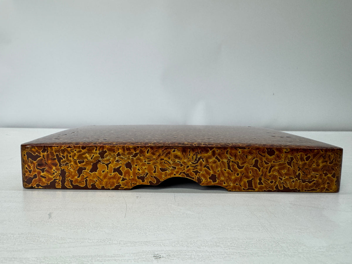 Y11072 BOX Wakasa lacquer Makie Inkstone case stationery Japan antique container