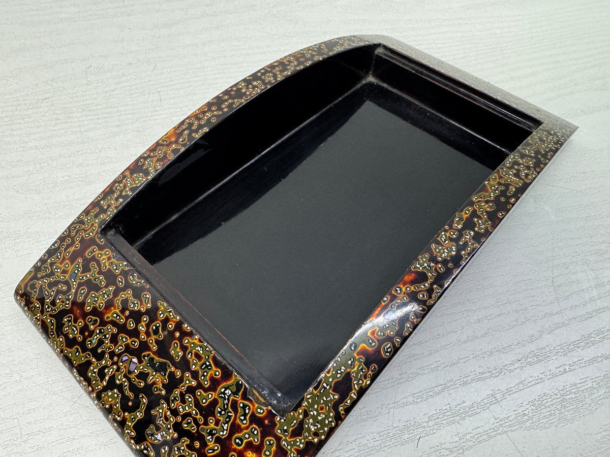 Y11073 BOX Wakasa lacquer Makie Accessory case trinkets Japan antique containerr