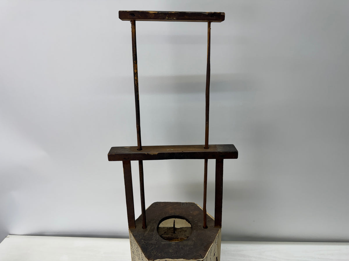 Y11074 ANDON Hexagonal Lantern old folk item light fixture Japan antique tool