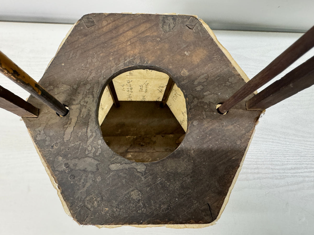 Y11074 ANDON Hexagonal Lantern old folk item light fixture Japan antique tool