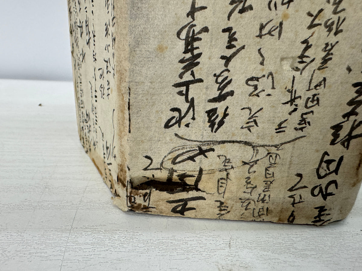 Y11074 ANDON Hexagonal Lantern old folk item light fixture Japan antique tool
