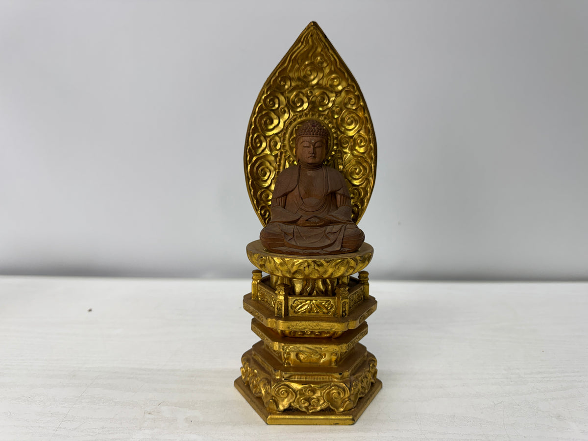 Y11079 STATUE wood carving Buddha figure figurine Japan antique Buddhist art