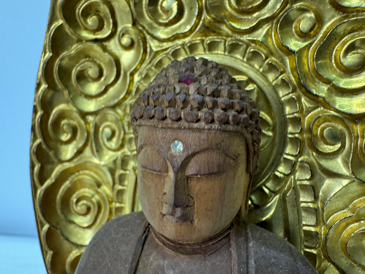 Y11079 STATUE wood carving Buddha figure figurine Japan antique Buddhist art