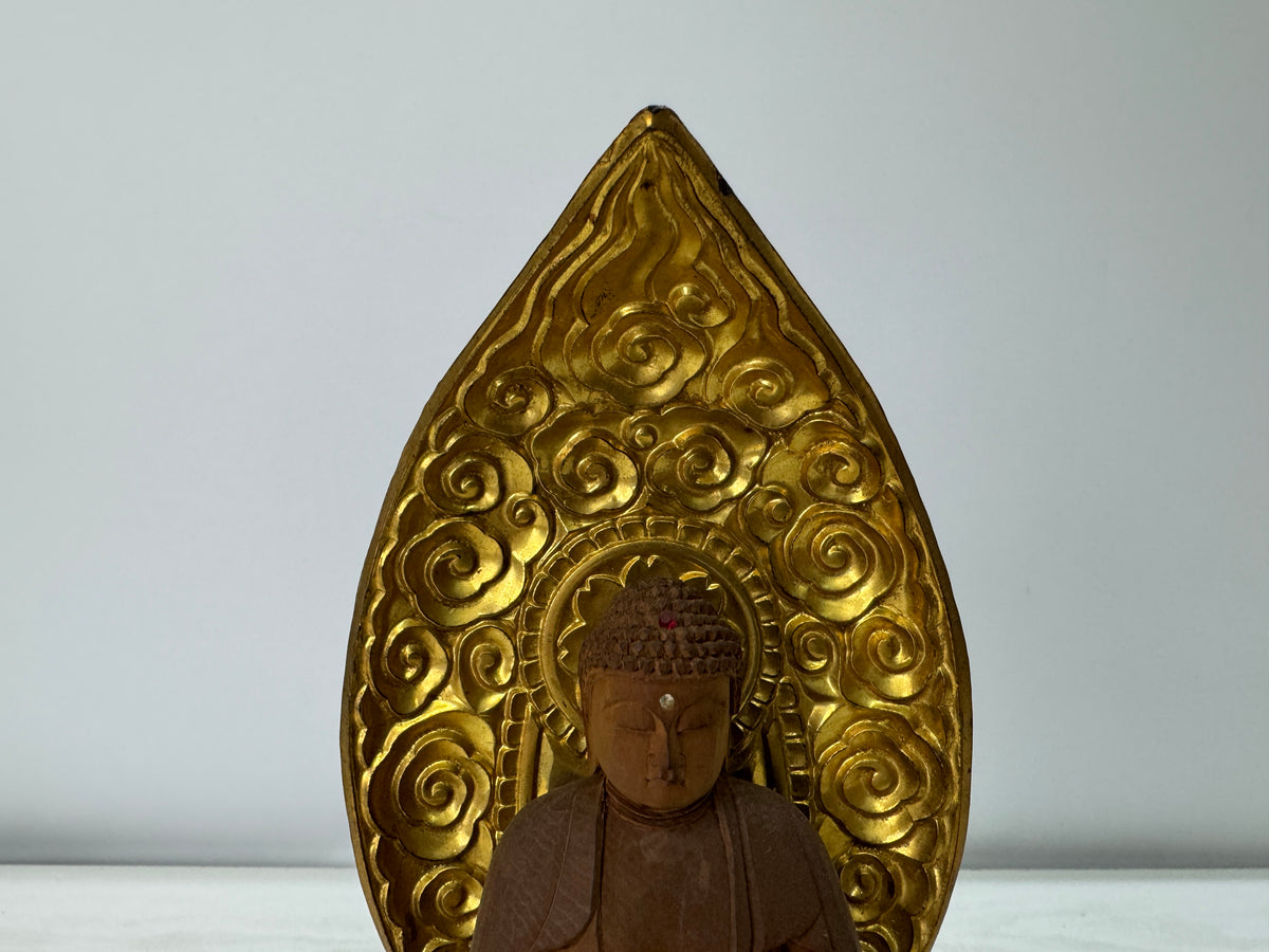 Y11079 STATUE wood carving Buddha figure figurine Japan antique Buddhist art