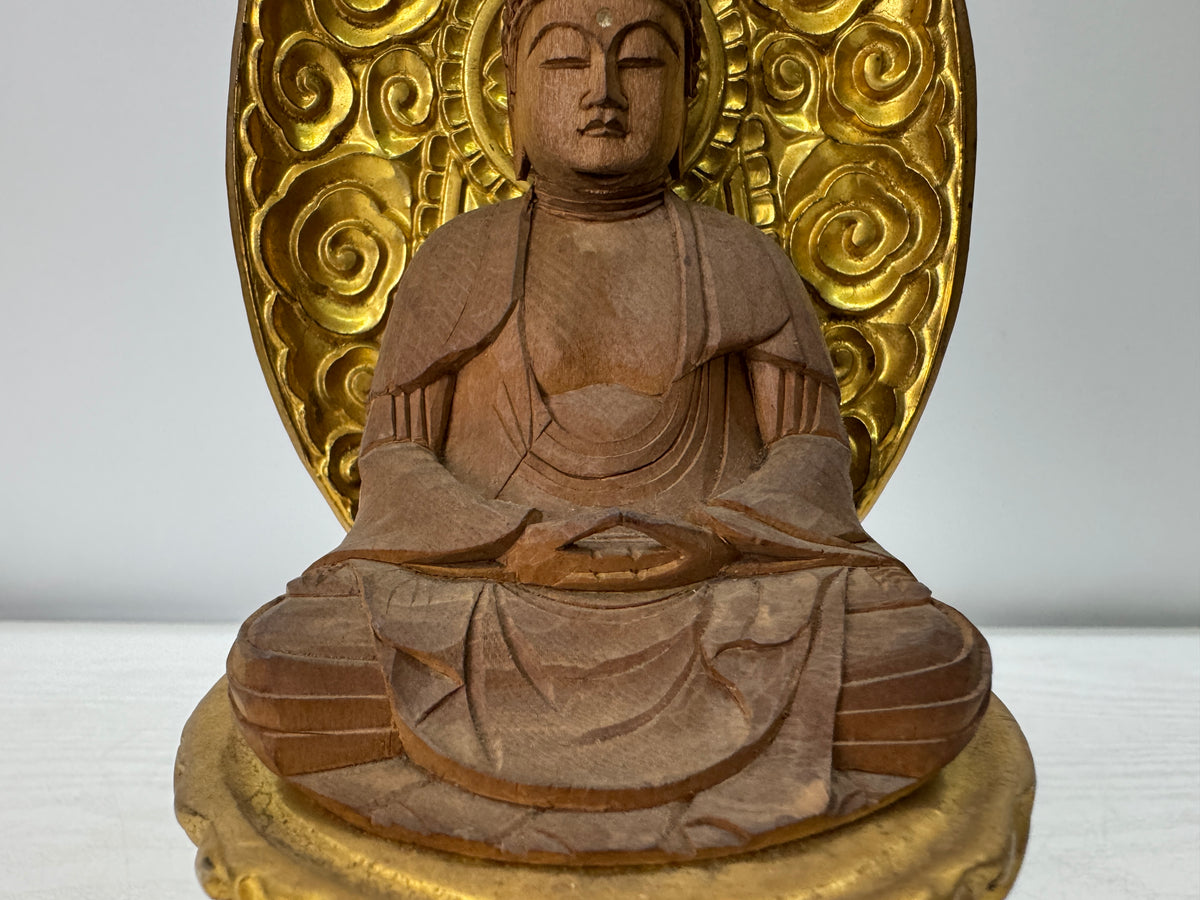 Y11079 STATUE wood carving Buddha figure figurine Japan antique Buddhist art