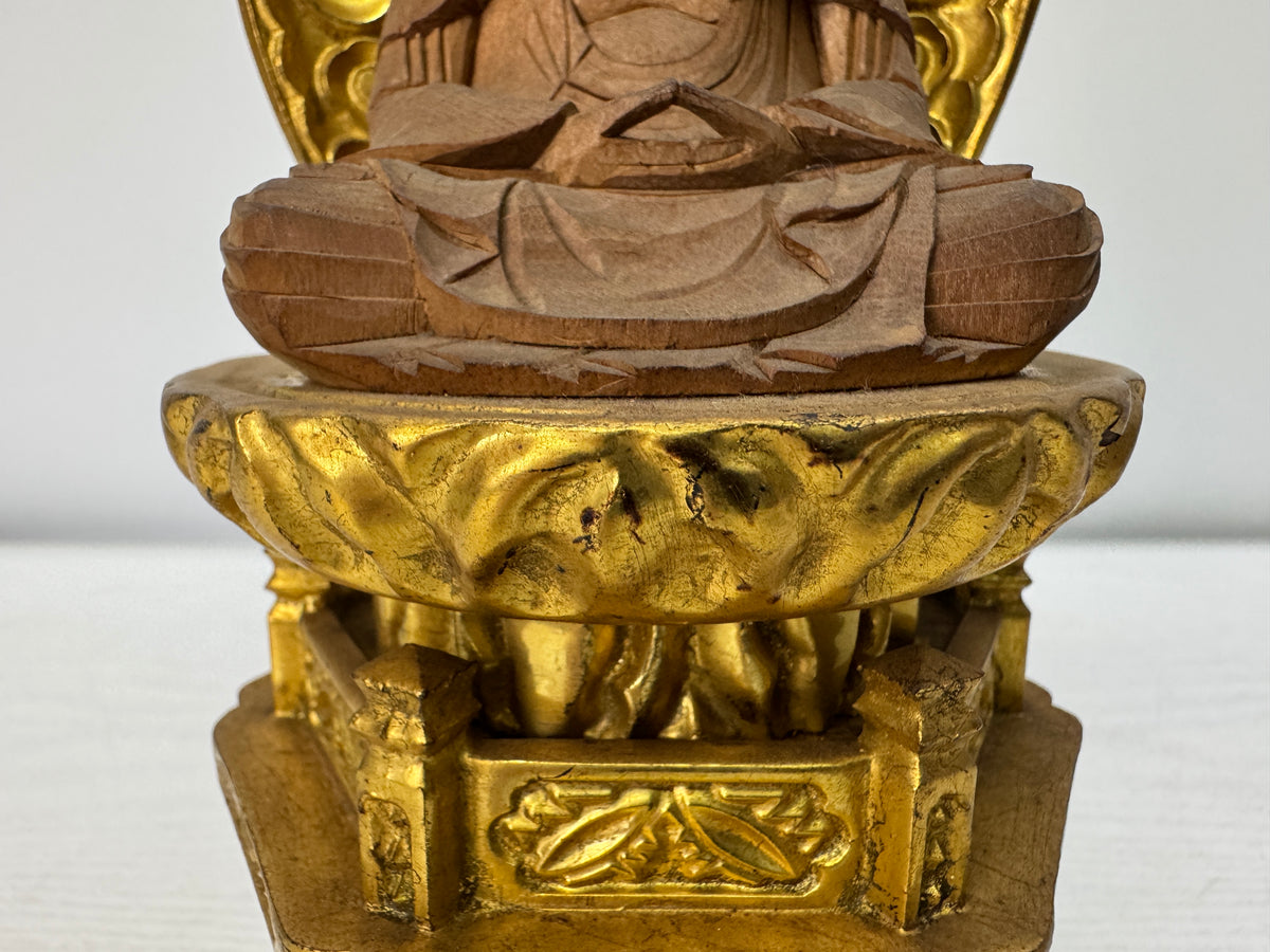 Y11079 STATUE wood carving Buddha figure figurine Japan antique Buddhist art