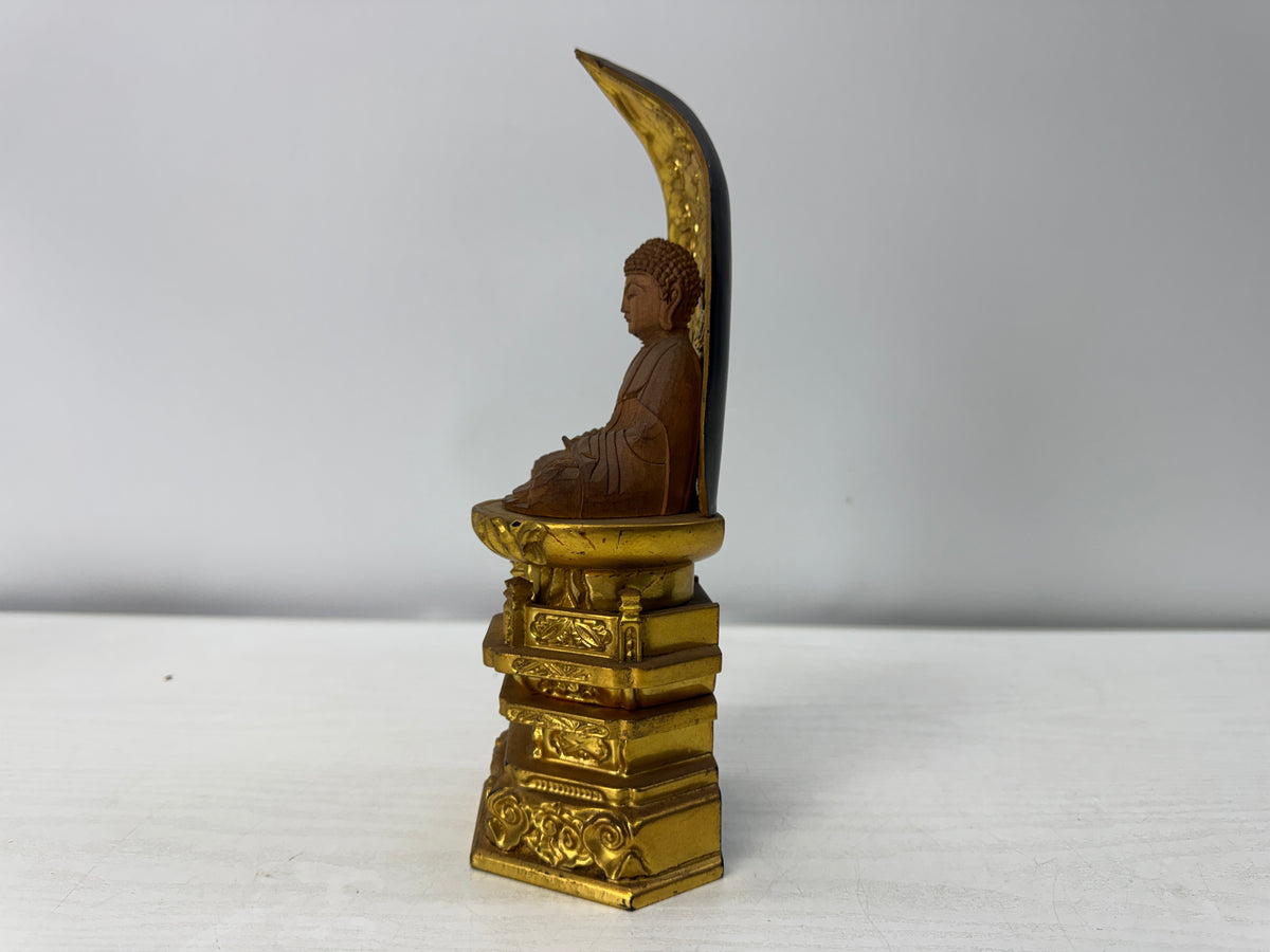 Y11079 STATUE wood carving Buddha figure figurine Japan antique Buddhist art