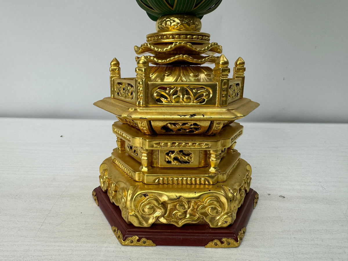 Y11081 STATUE wood carving Standing Amida Nyorai Japan antique Buddhist art