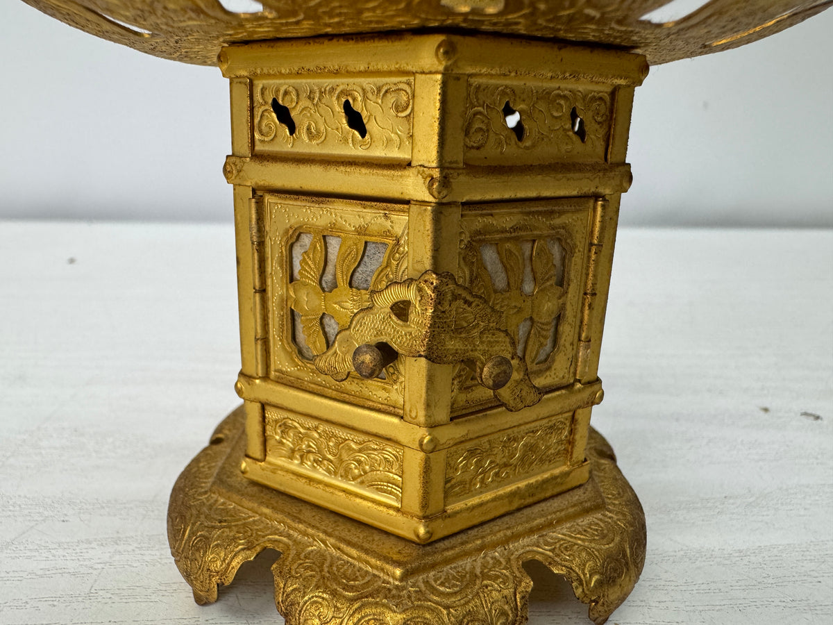 Y11083 TOUROU small 2 Hanging Lanterns Buddhist utensils Japan antique lighting