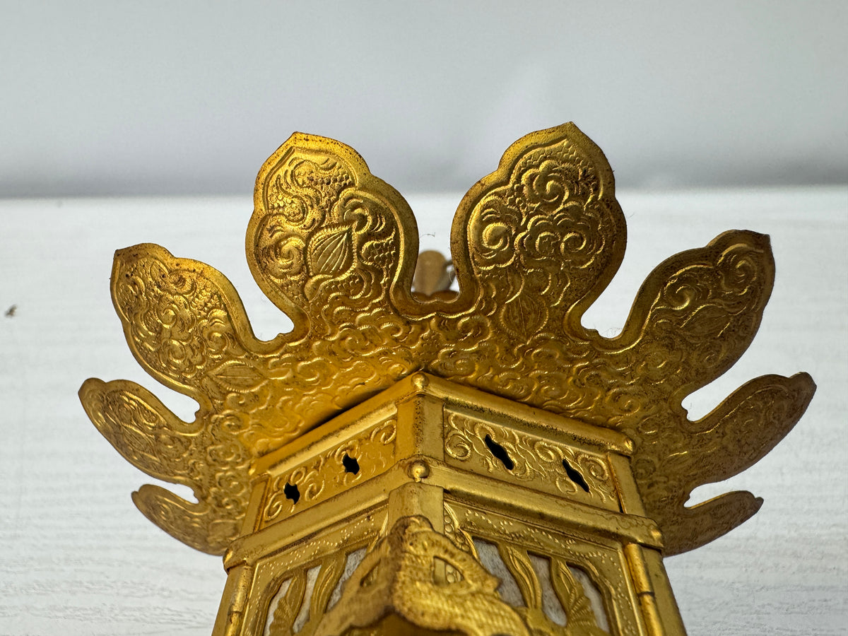 Y11083 TOUROU small 2 Hanging Lanterns Buddhist utensils Japan antique lighting