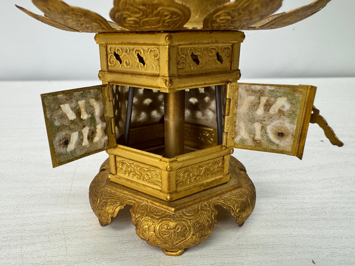 Y11083 TOUROU small 2 Hanging Lanterns Buddhist utensils Japan antique lighting