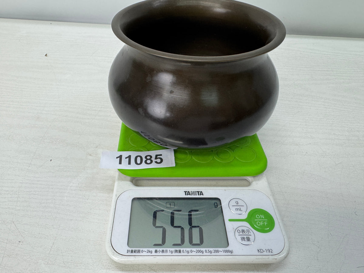 Y11085 KENSUI copper Water pot jar signed Japan antique tea ceremony utensils