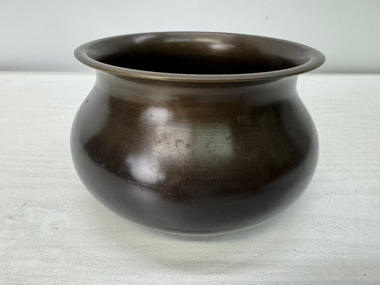 Y11085 KENSUI copper Water pot jar signed Japan antique tea ceremony utensils