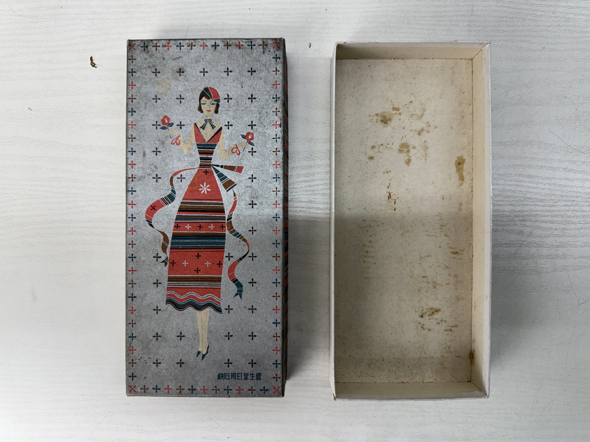 Y11092 BOX Shiseido soap empty paper box Showa retro Japan antique wrapping