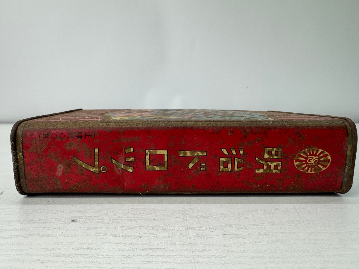 Y11093 BOX Pre-war Meiji Drops candy tin can packaging Japan antique wrapping