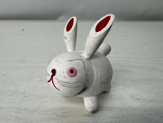 Y11098 OKIMONO small cute Rabbit figurine Japan antique figure interior ornament