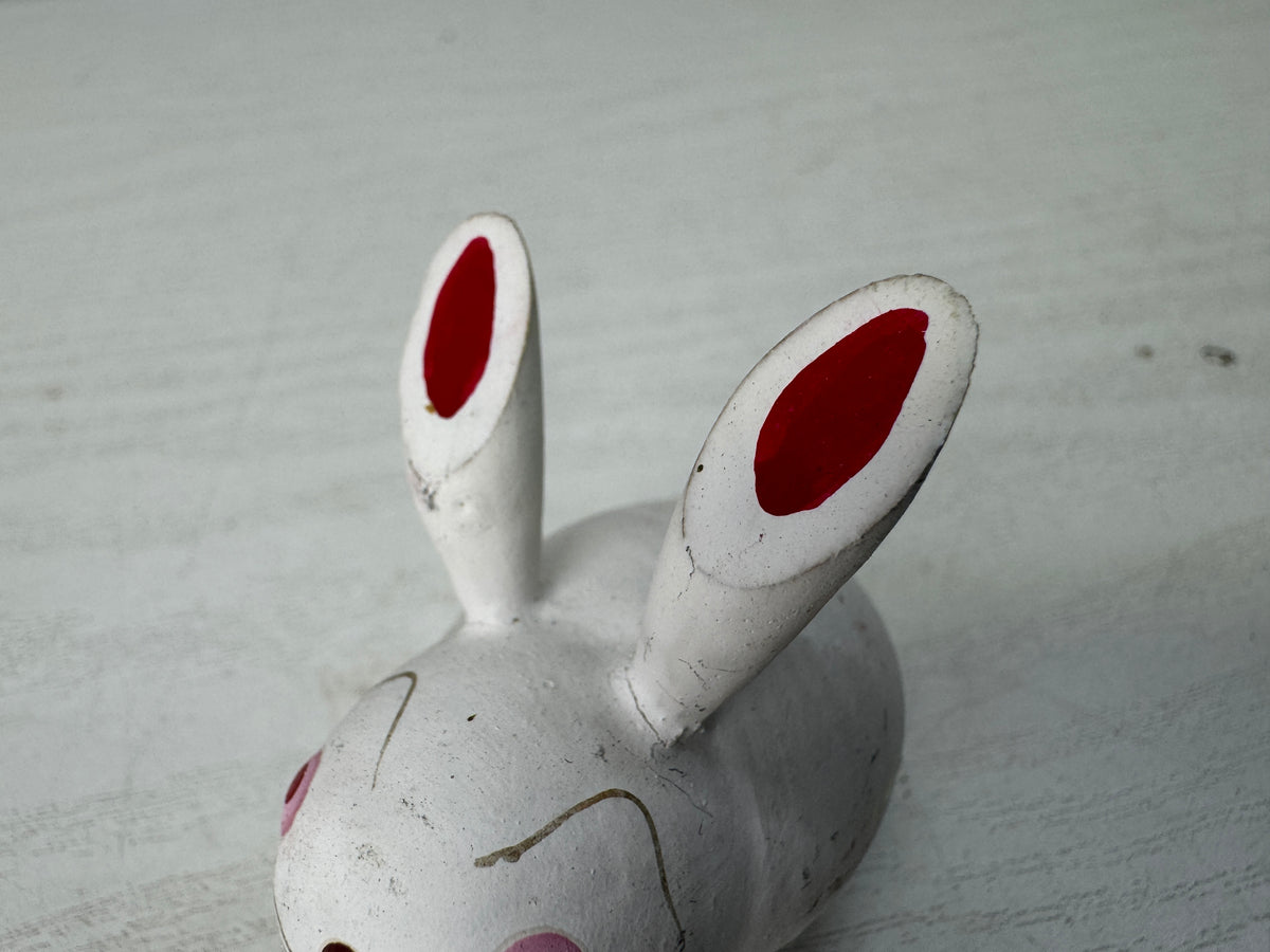 Y11098 OKIMONO small cute Rabbit figurine Japan antique figure interior ornament