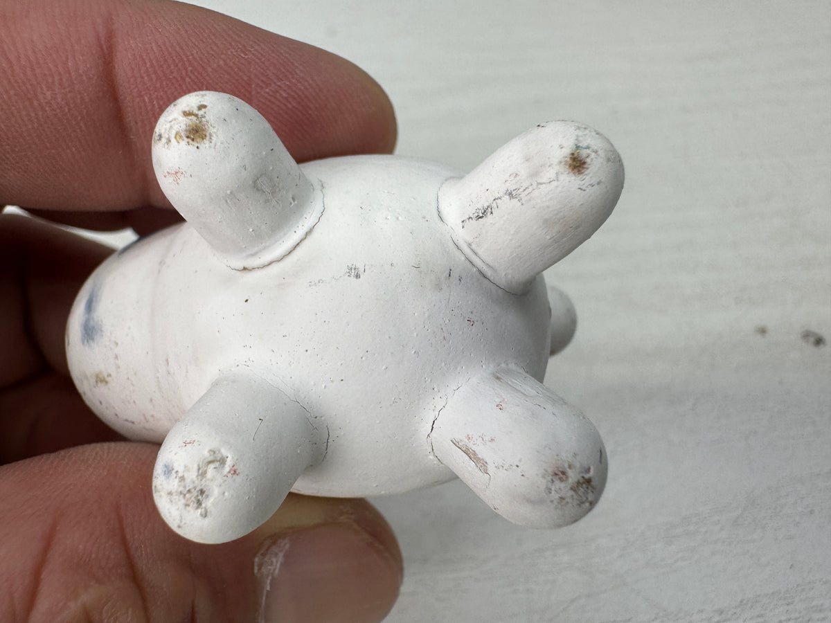Y11098 OKIMONO small cute Rabbit figurine Japan antique figure interior ornament