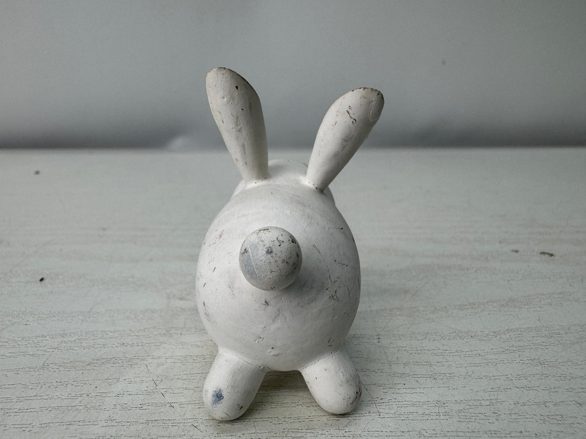 Y11098 OKIMONO small cute Rabbit figurine Japan antique figure interior ornament
