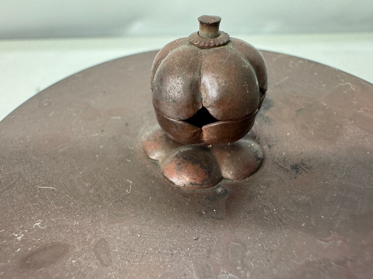 Y11109 TETSUBIN Iron teapot kettle Copper lid Japan antique tea ceremony pot