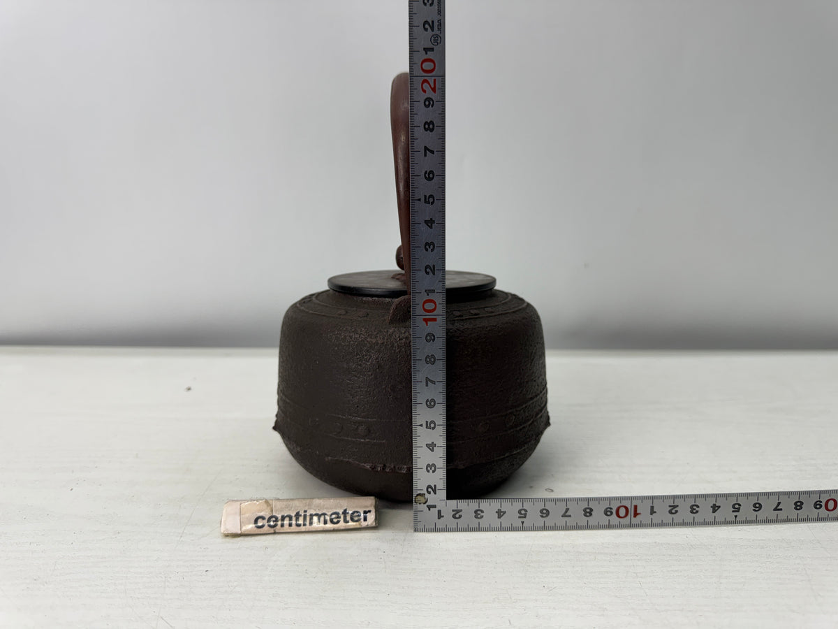 Y11109 TETSUBIN Iron teapot kettle Copper lid Japan antique tea ceremony pot
