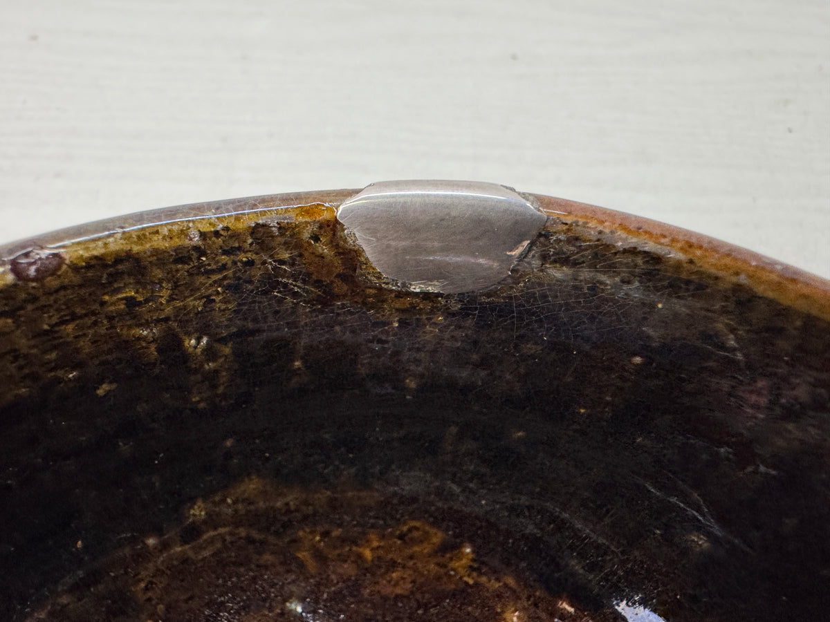 Y11112 CHAWAN Ohi-ware kintsugi bowl signed box Japan antique tea ceremony cup