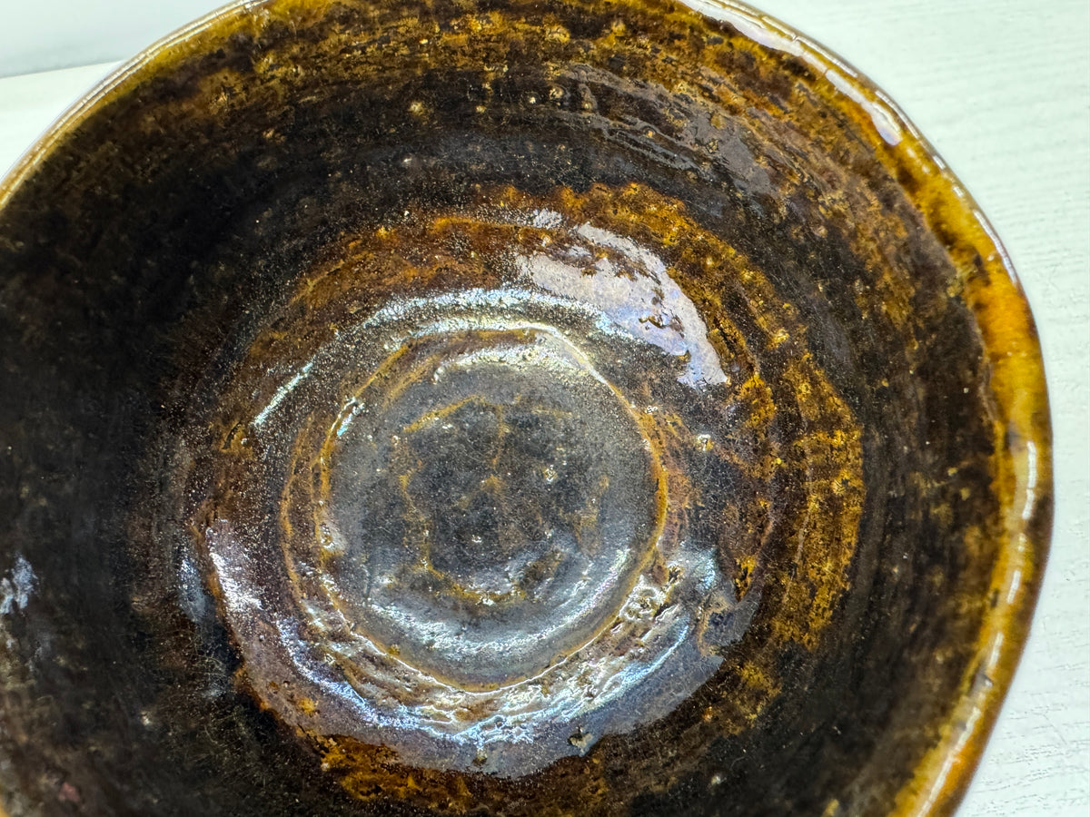 Y11112 CHAWAN Ohi-ware kintsugi bowl signed box Japan antique tea ceremony cup