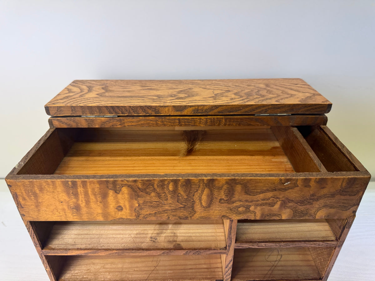 Y11122 TANSU Tamamoku wood small chest drawers Sewing box Japan antique storage