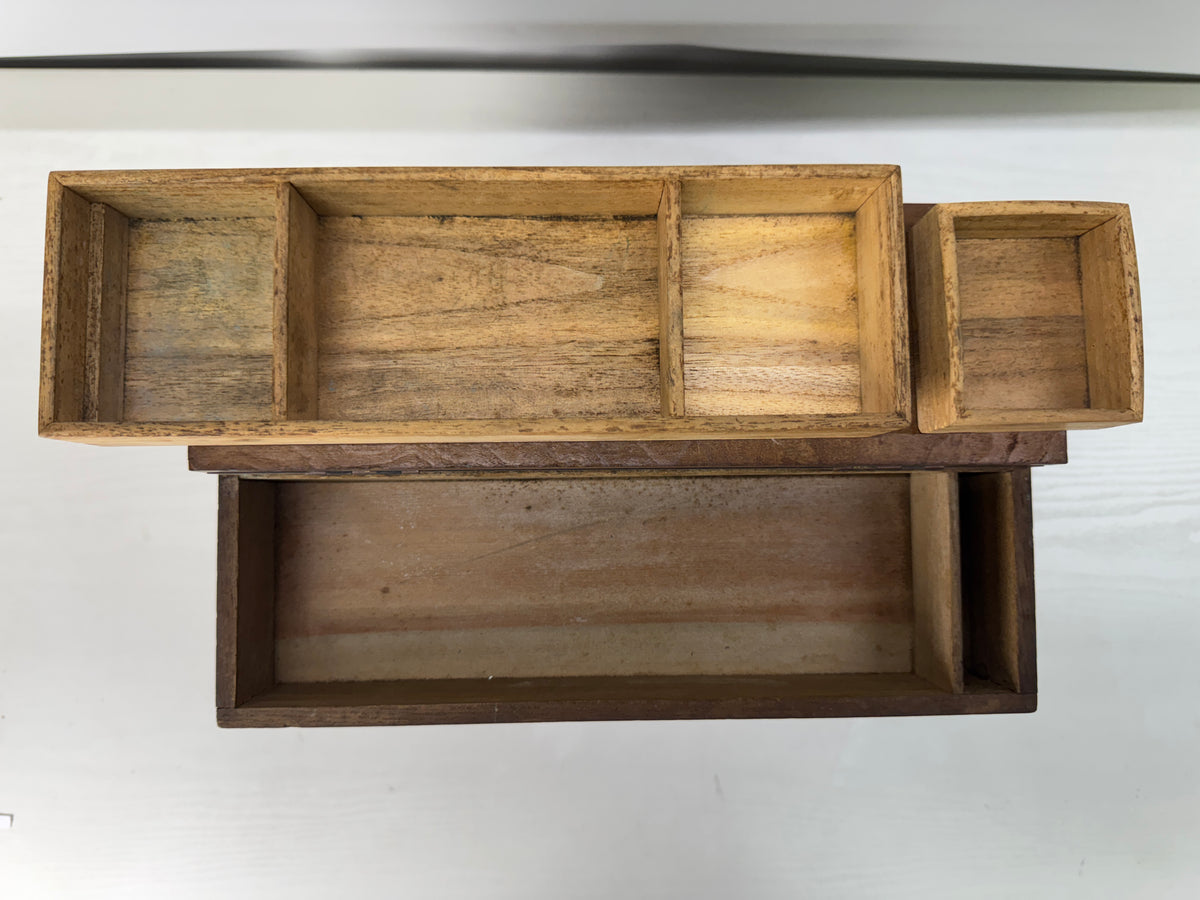 Y11123 TANSU Mulberry wood Sewing box small chest drawers Japan antique storage