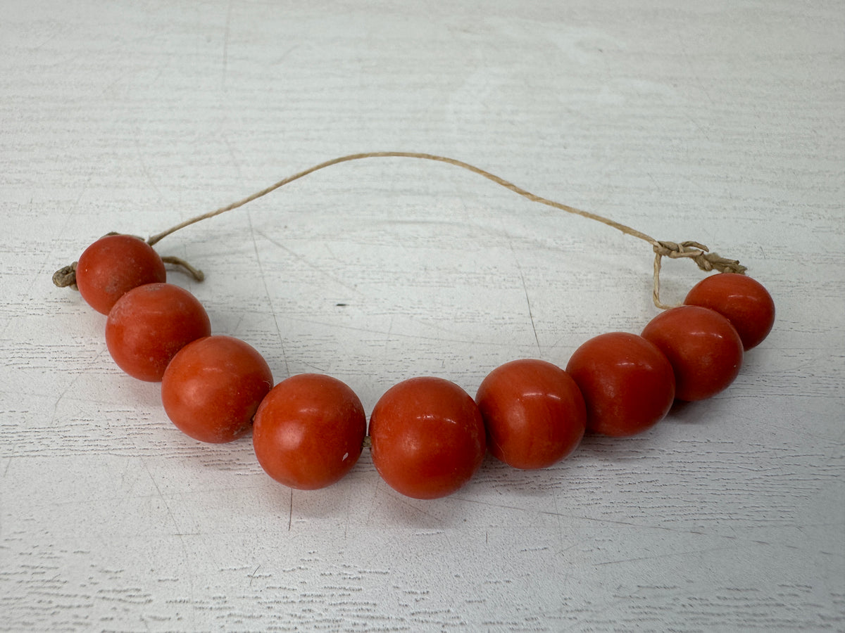 Y11124 KANZASHI 9 Genuine coral beads Negake hair accessory Japan antique kimono