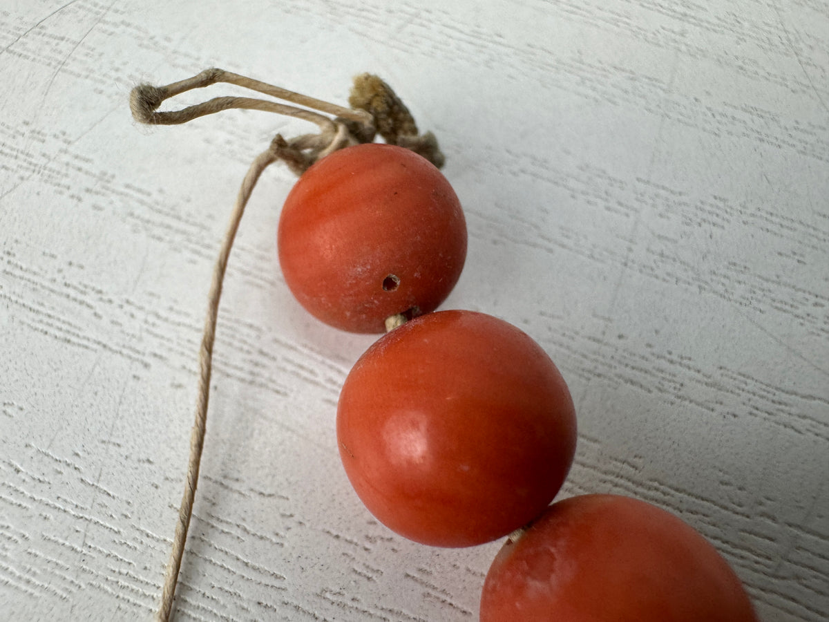 Y11124 KANZASHI 9 Genuine coral beads Negake hair accessory Japan antique kimono