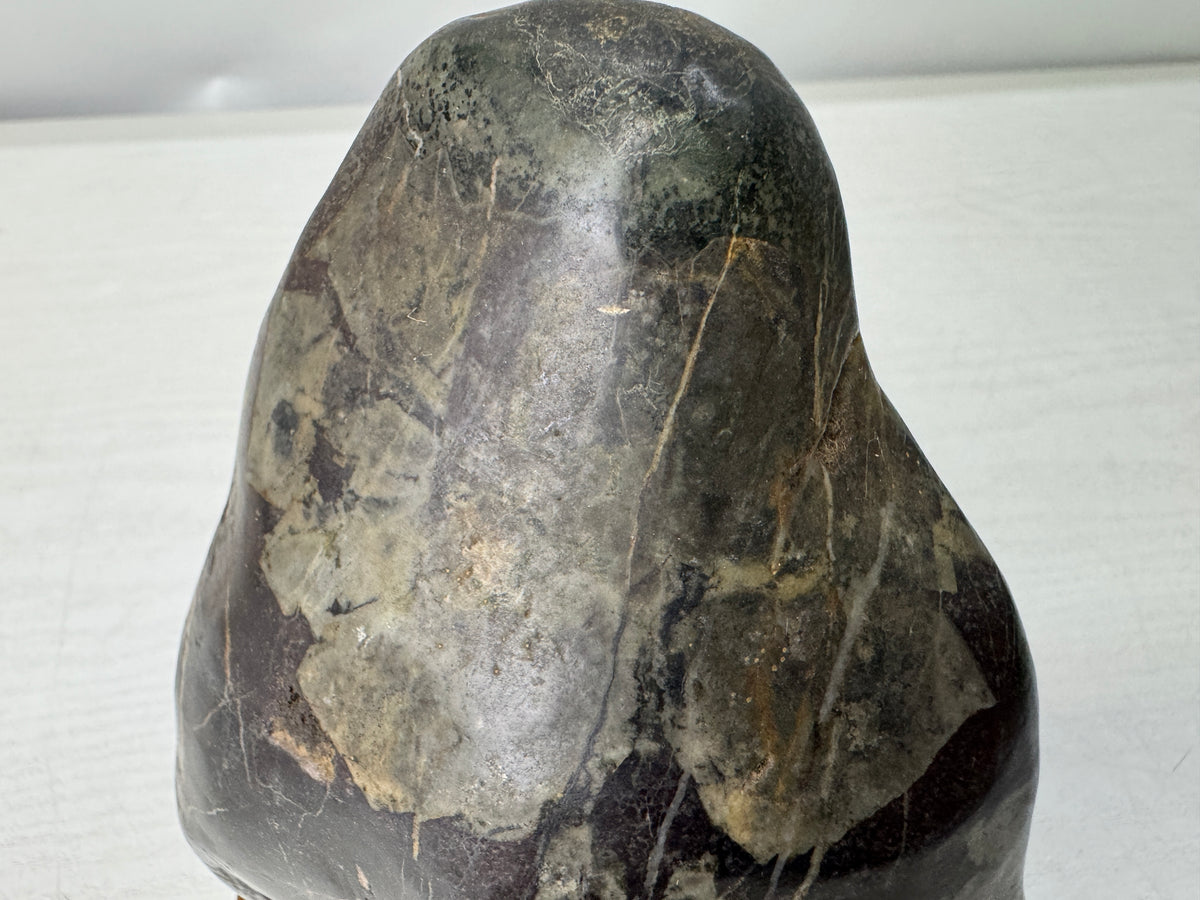 Y11130 OKIMONO Suiseki Raw Viewing stone wooden stand Japan antique interior