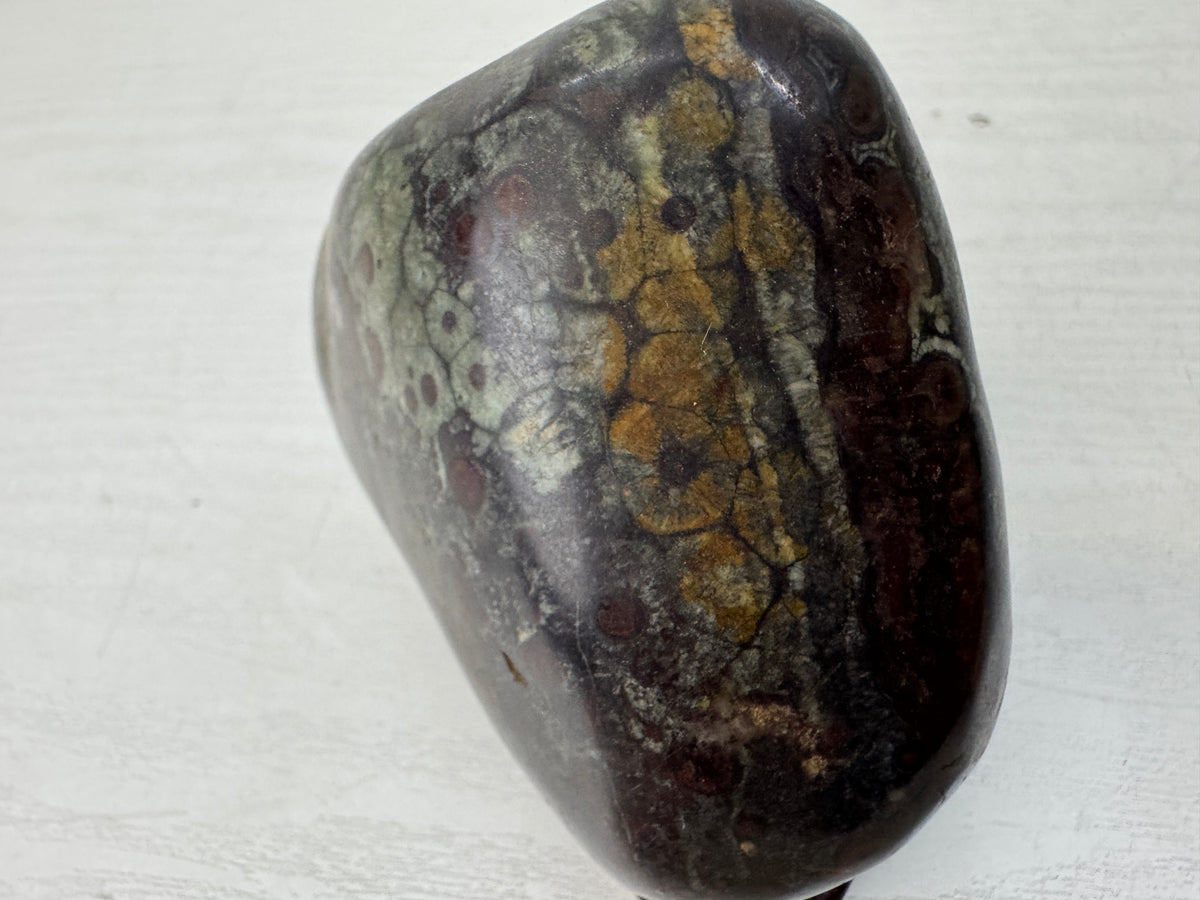 Y11133 OKIMONO Suiseki viewing stone  wooden stand Japan antique interior decor