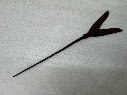 Y11137 YAJIRI Iron Karimata forked Arrowhead unsigned weaponry Japan antique